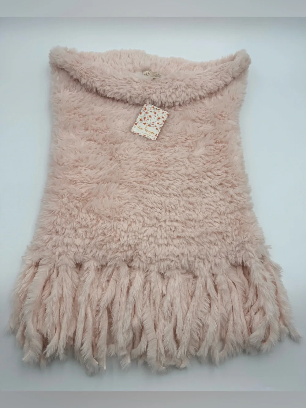 Free People Cascade Fringe Cowl Neck Scarf (OS) in Quartz NWT